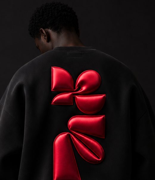 3D satin puff detail